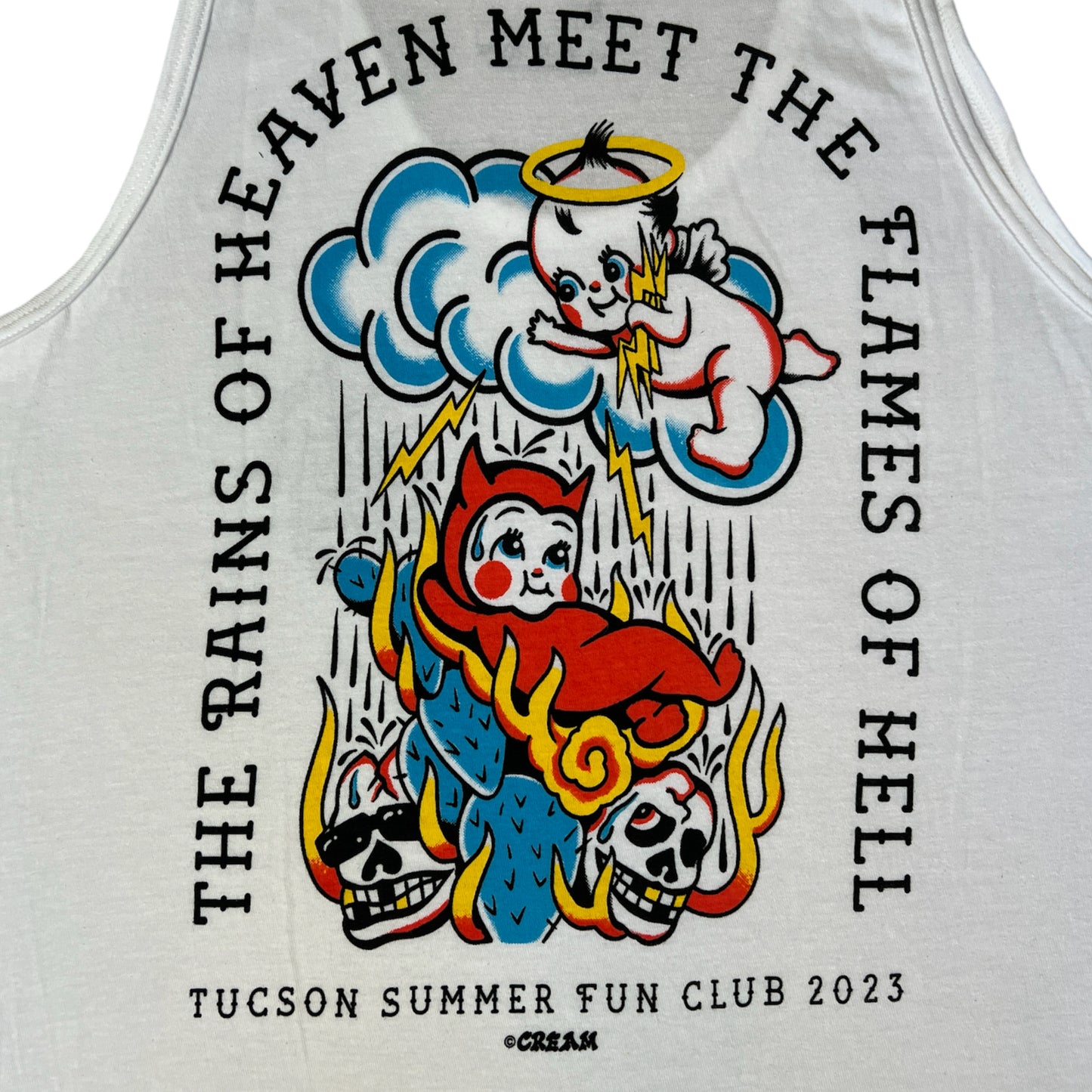 "Rains & Flames" - White Tank Top