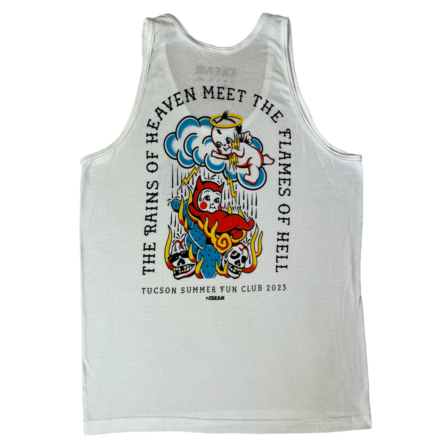 "Rains & Flames" - White Tank Top