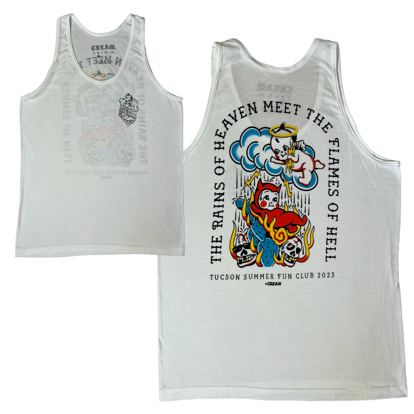 "Rains & Flames" - White Tank Top