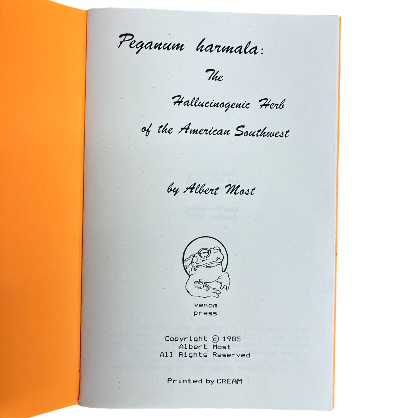 "Peganum Harmala" - The Hallucinogenic Herb of the American Southwest Pamphlet - 2nd Printing