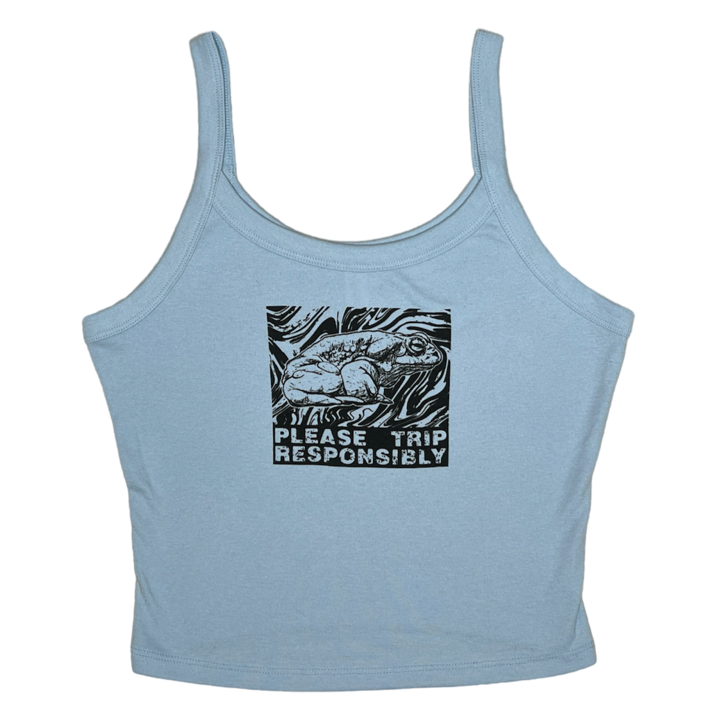 "Please Trip Responsibly" - Blue Sky Spaghetti Strap Tank