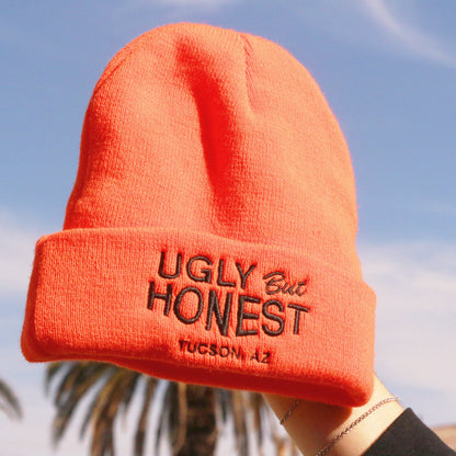 "Ugly But Honest" - Black on Orange Beanie