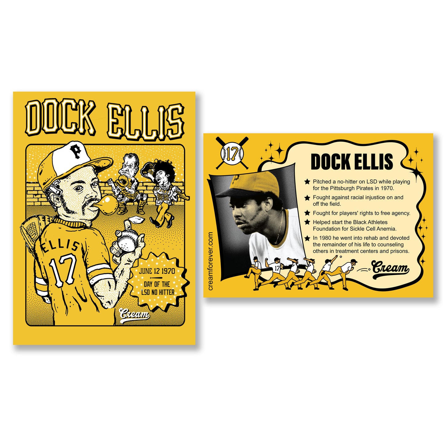 "Dock Ellis" - Baseball Card Sticker