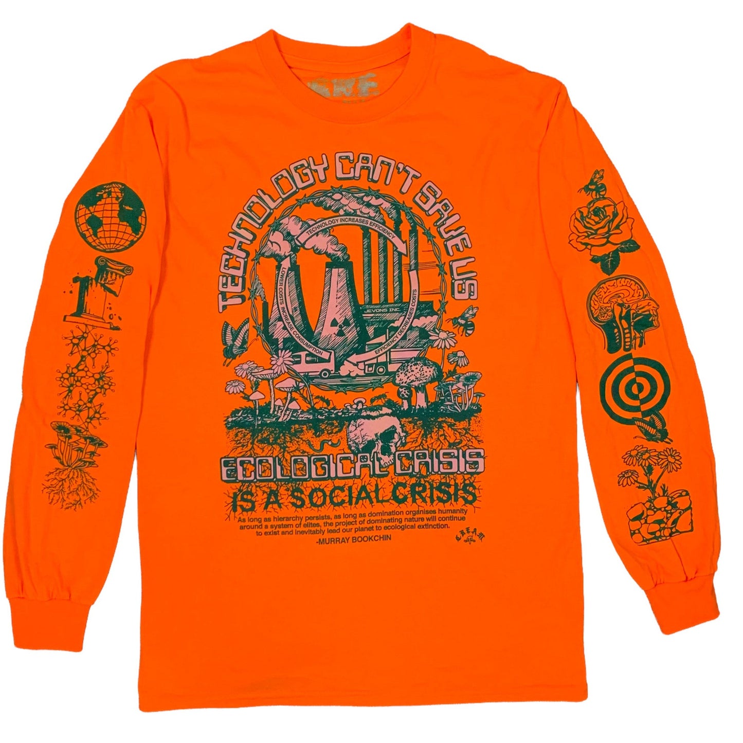 "Eco Crisis" - Safety Orange Long Sleeve