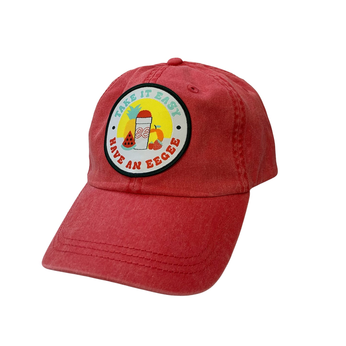 "Take It Easy" - Raspberry Dad Hat - CREAM x Eegee's