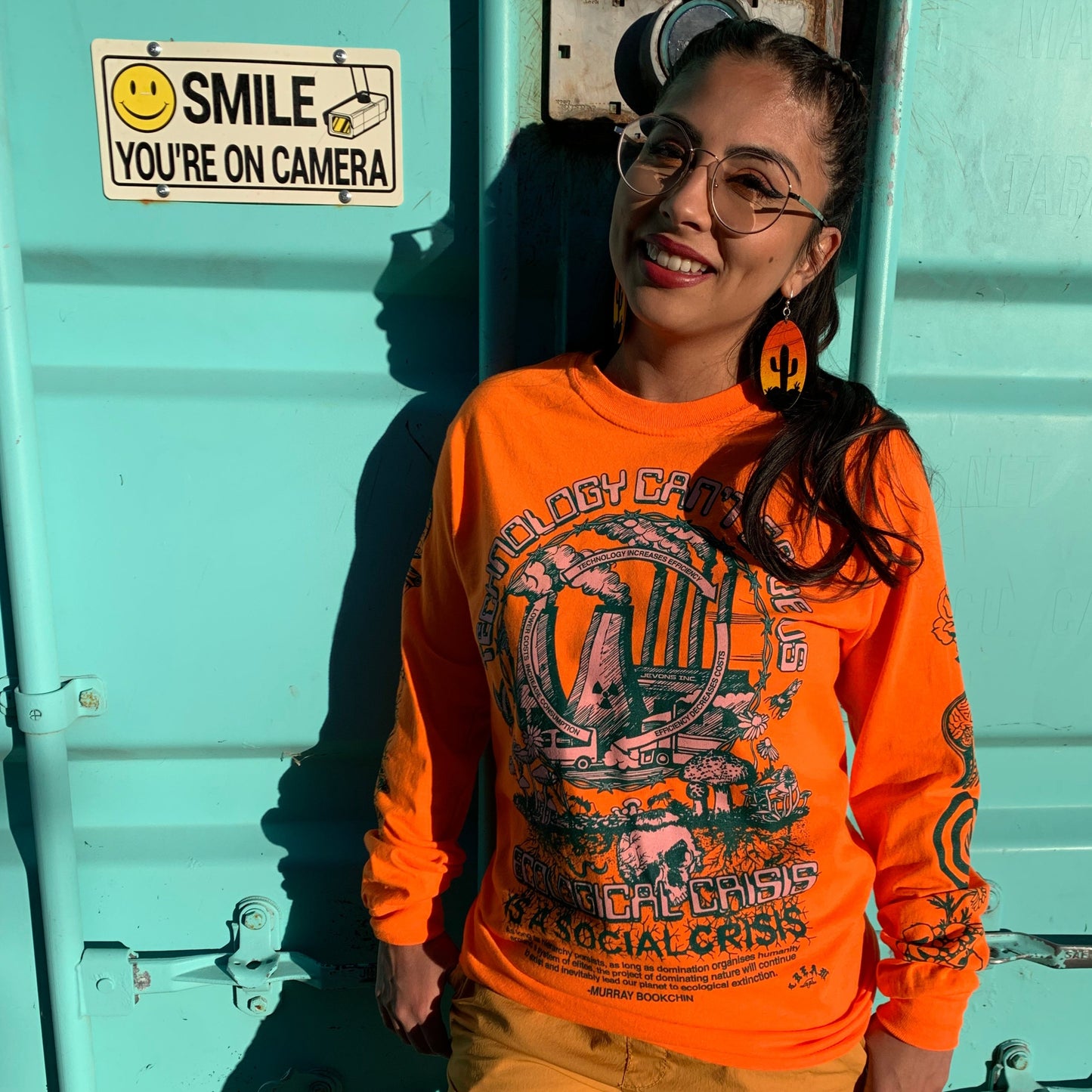 "Eco Crisis" - Safety Orange Long Sleeve