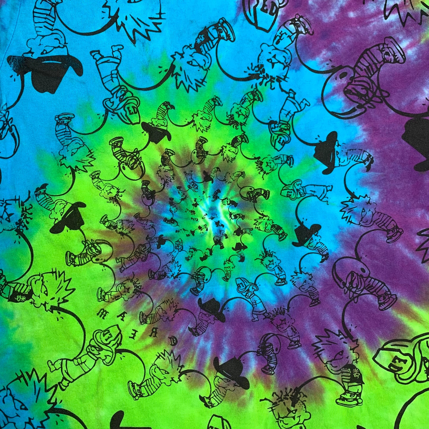 "Calvin Infini-P" - All Over Printed Graphic on Tie Dye Tee