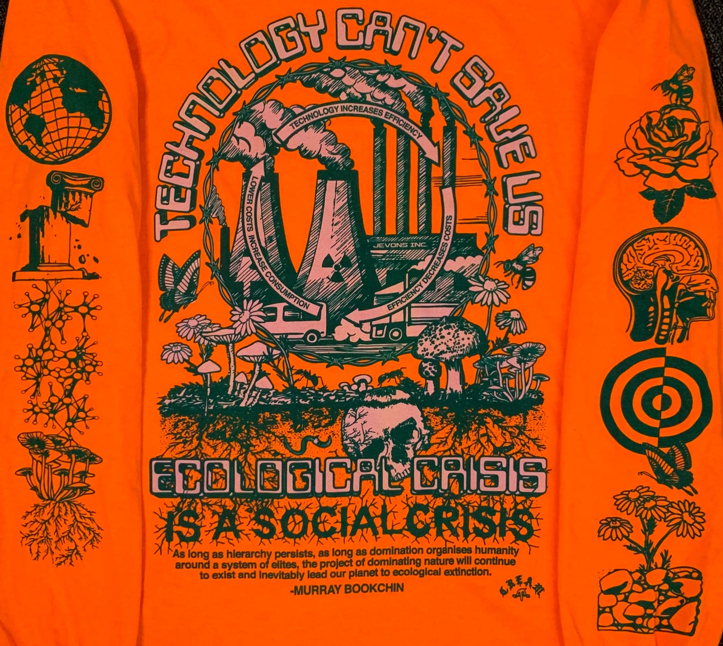 "Eco Crisis" - Safety Orange Long Sleeve