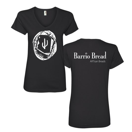 "Barrio Bread Loaf" - Black Jersey V-Neck Tee