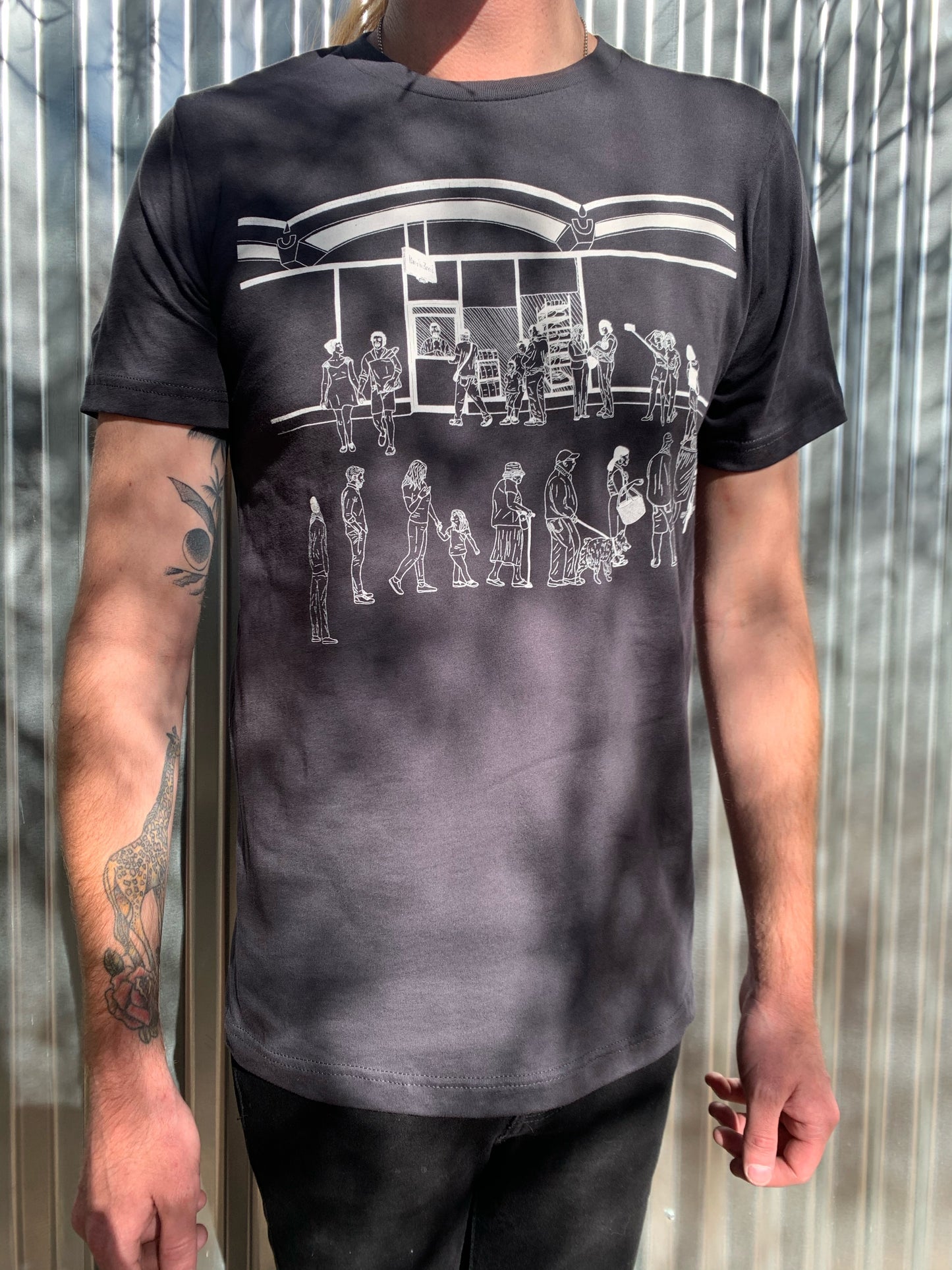 "Barrio Bread Line" - Dark Grey Jersey Tee