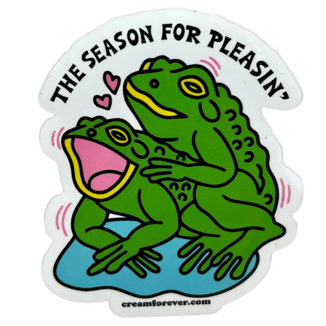 "Season For Pleasin'" - Frog Sticker