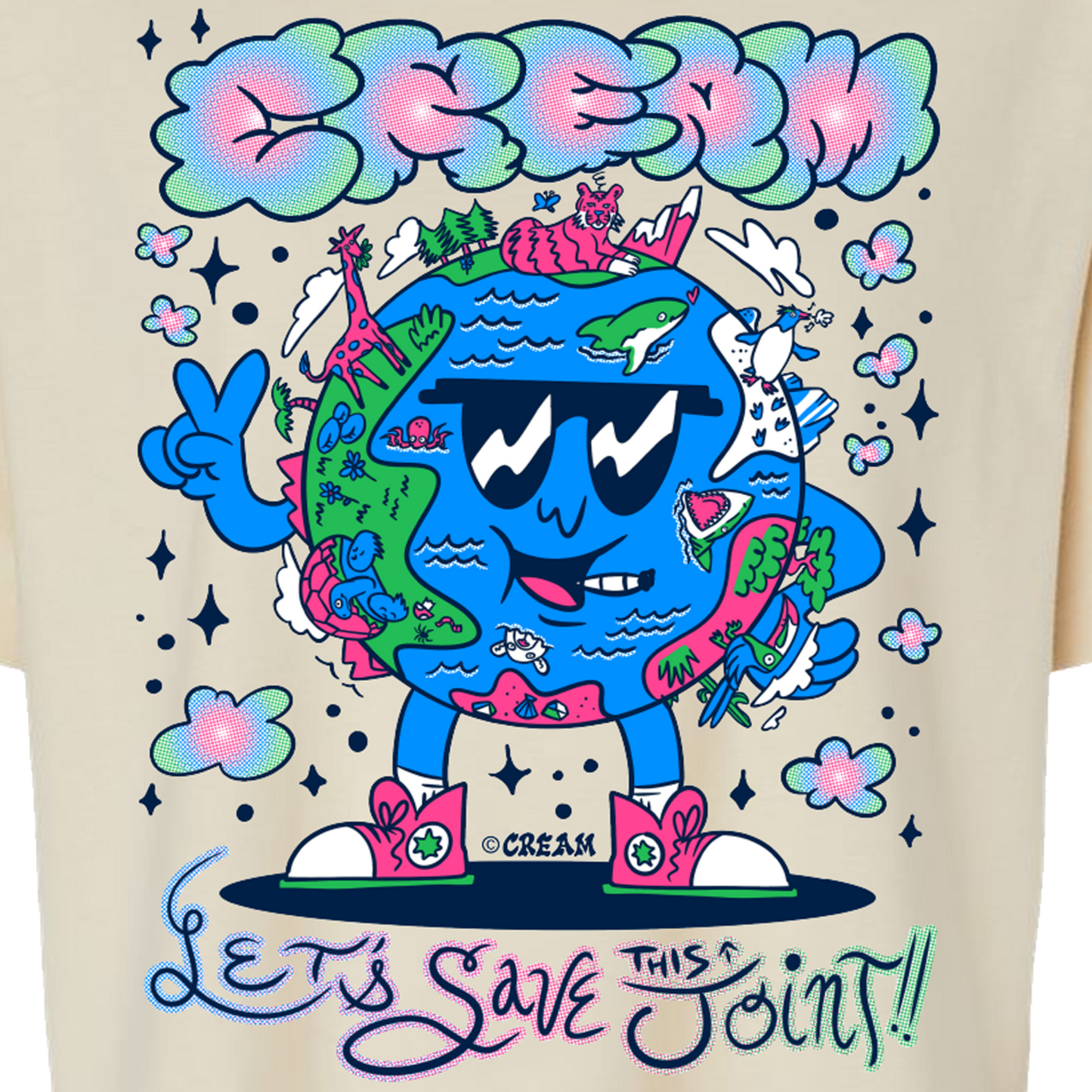 "Let's Save This Joint" - Boxy Creme Tee