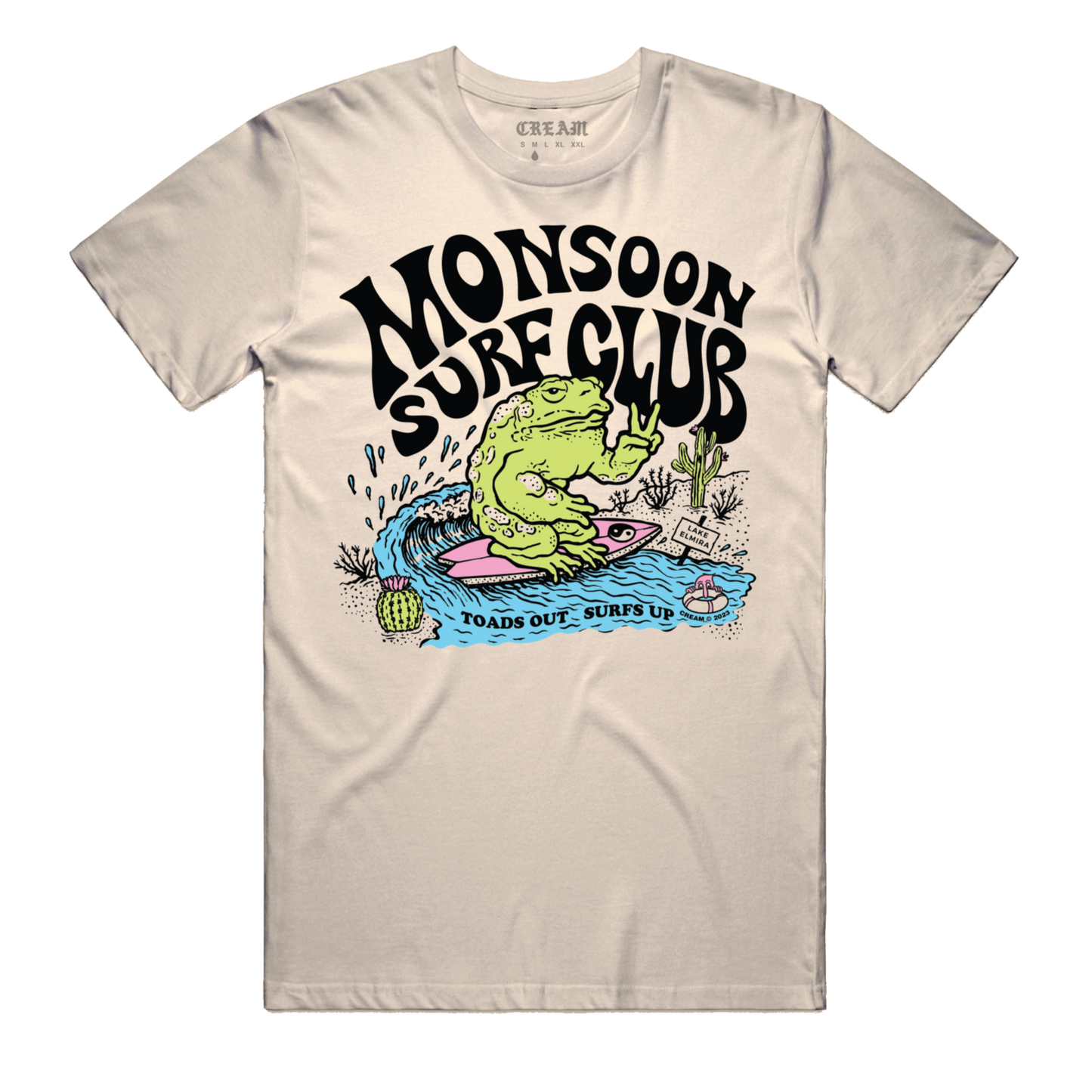 Toads Out Surfs Up - Natural Tee