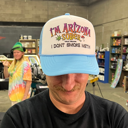 "Arizona Sober" - Light Blue Trucker Hat
