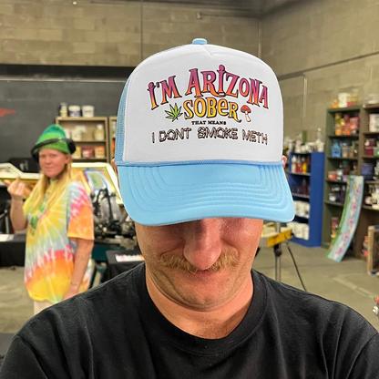 "Arizona Sober" - Light Blue Trucker Hat