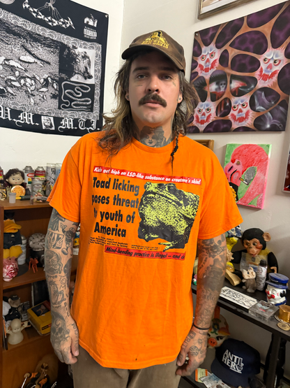 "DON'T LICK TOADS" - Orange and Black Tees