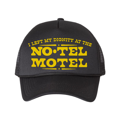 "No Tel Motel" - Black Trucker Hat