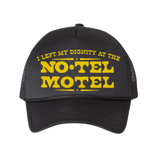 "No Tel Motel" - Black Trucker Hat