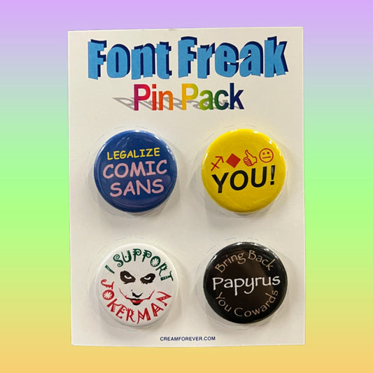 "Font Freaks" - Pin Pack