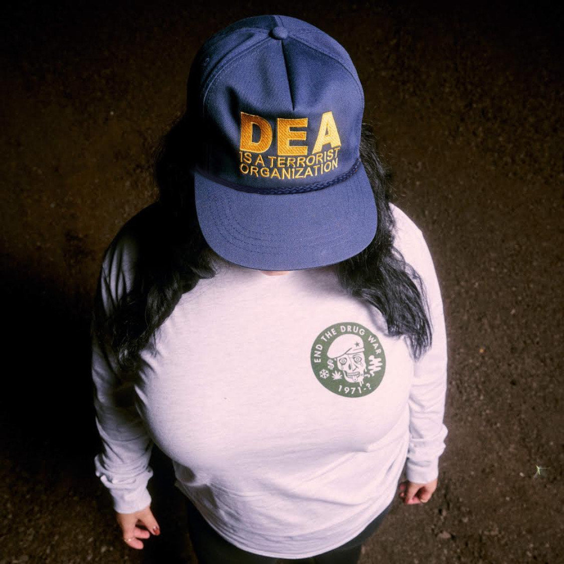 "DEA" - Navy Roped Snapback Hat
