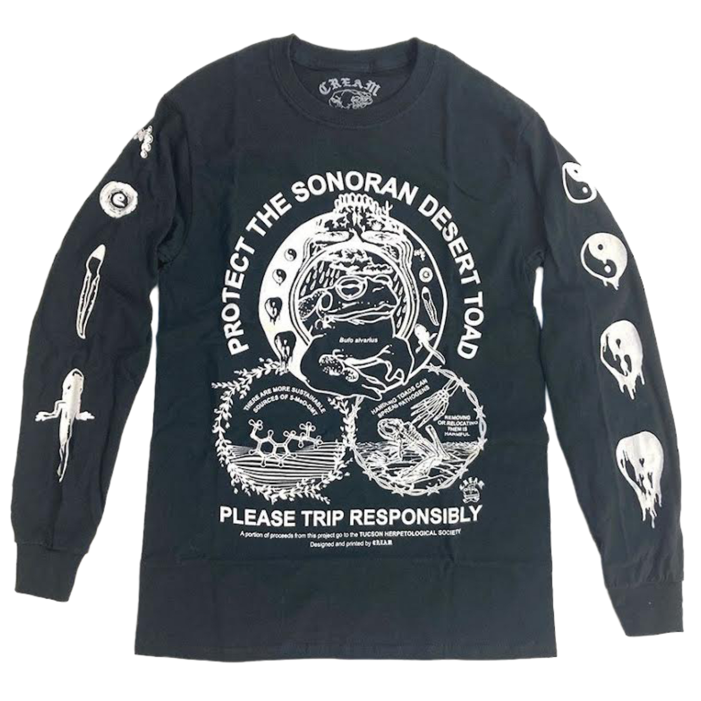"Protect The Toad"- White on Black Long Sleeve
