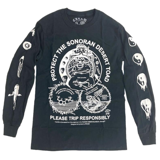 "Protect The Toad"- White on Black Long Sleeve