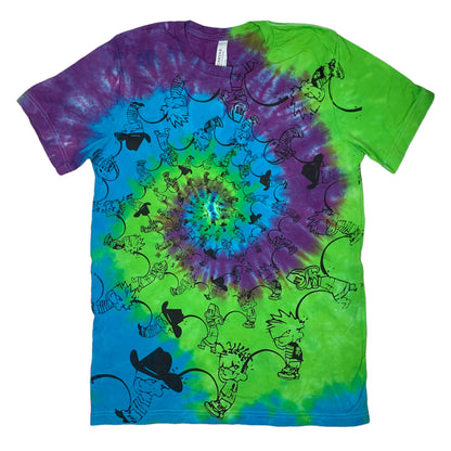 "Calvin Infini-P" - All Over Printed Graphic on Tie Dye Tee