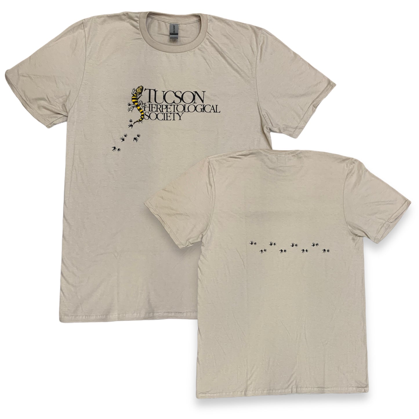 "Footprints" - Tucson Herpetological Society Tan Tee