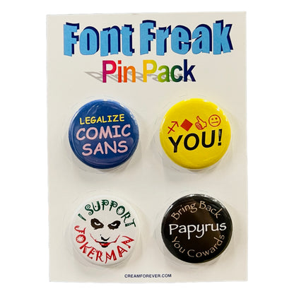 "Font Freaks" - Pin Pack