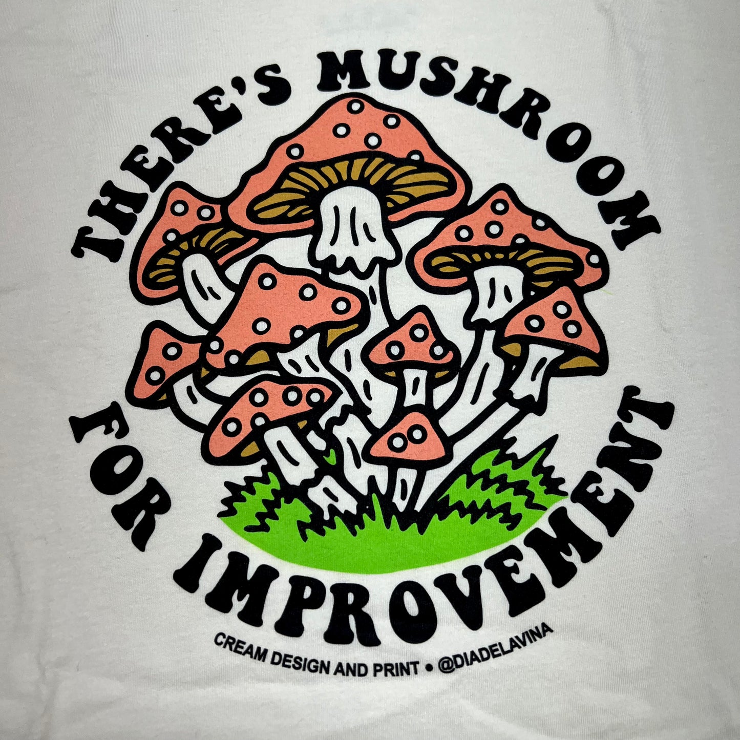 "Mushroom For Improvement" - Boxy Creme Tee