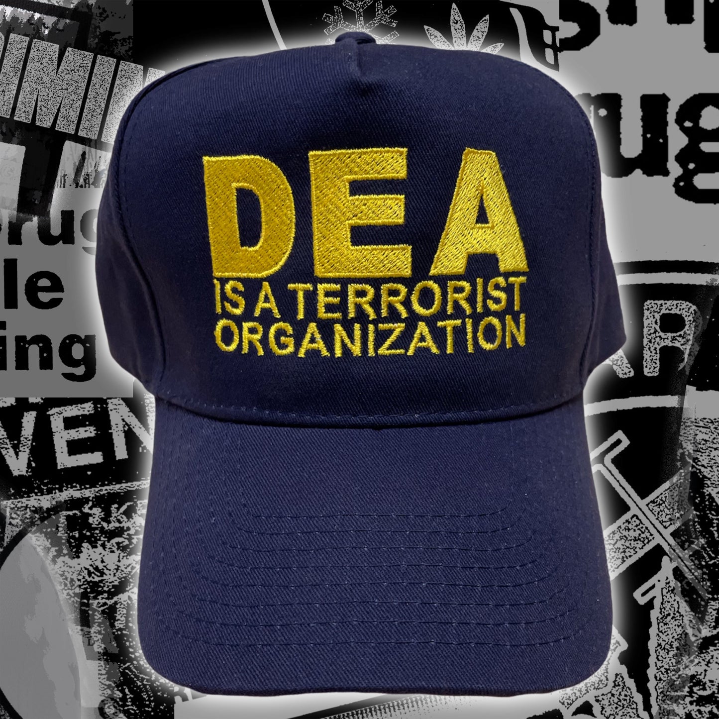 "DEA" - Navy Roped Snapback Hat