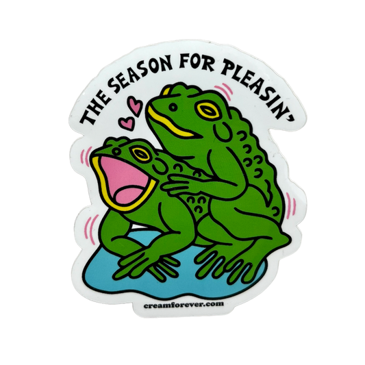 "Season For Pleasin'" - Frog Sticker