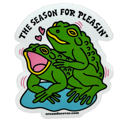 "Season For Pleasin'" - Frog Sticker