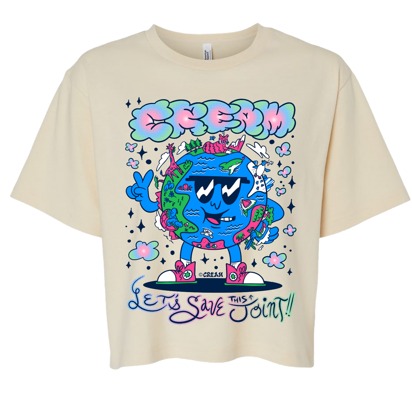 "Let's Save This Joint" - Boxy Creme Tee